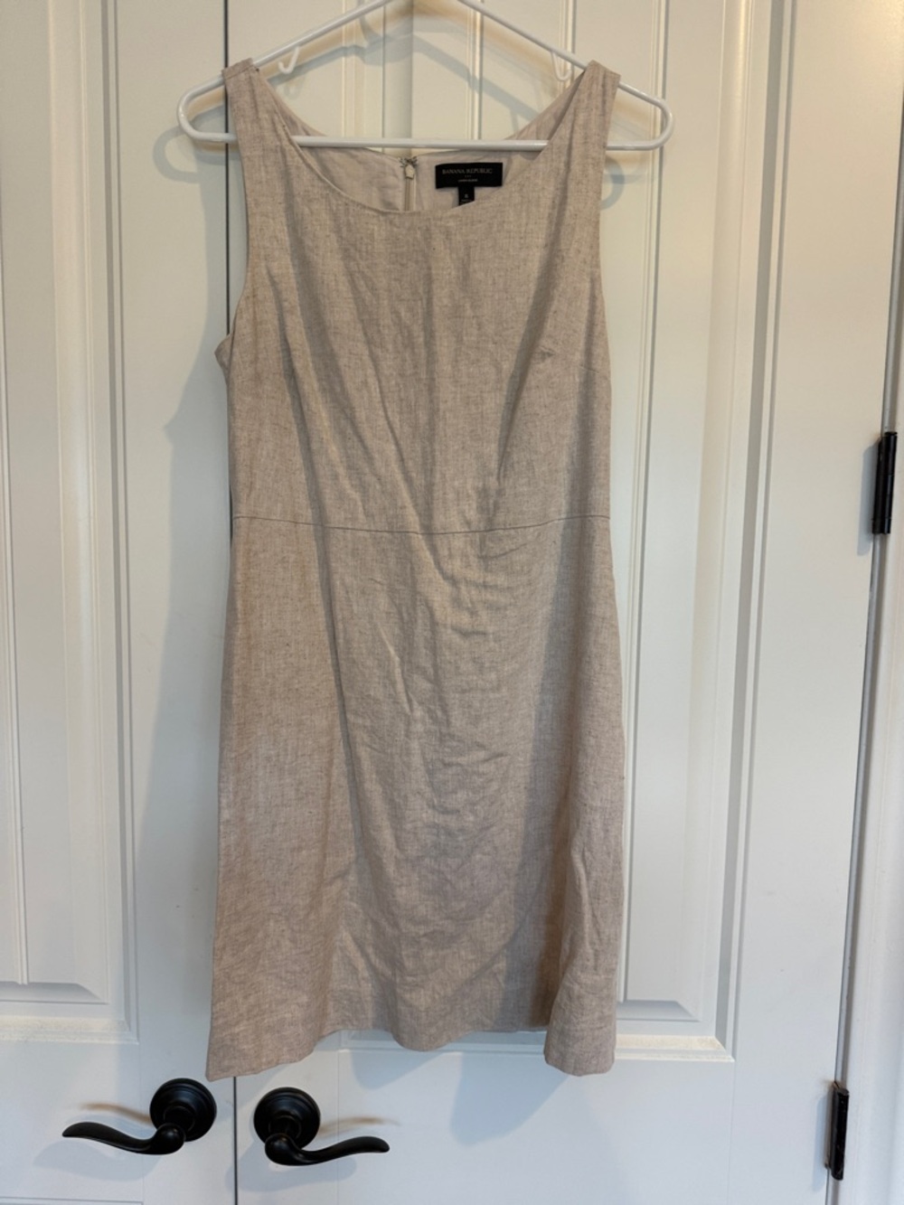 Ann Taylor Natural Beige Sleeveless Midi Dress